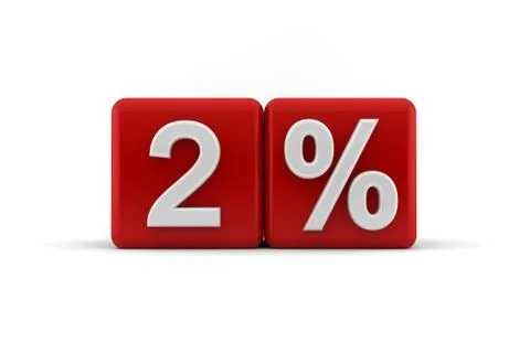 Red 3d blocks with 2 percent Stock Illustration