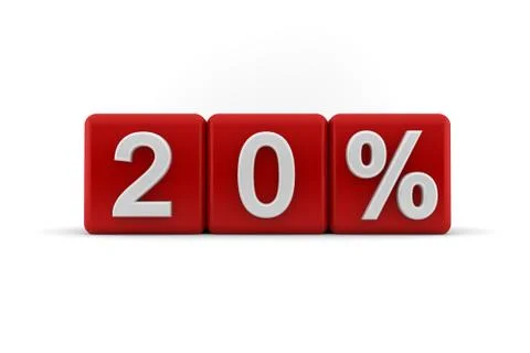 Red 3d blocks with 20 percent Stock Illustration