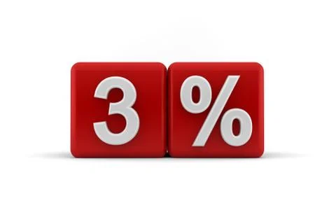 Red 3d blocks with 3 percent Stock Illustration