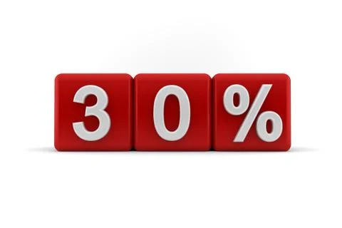 Red 3d blocks with 30 percent Stock Illustration