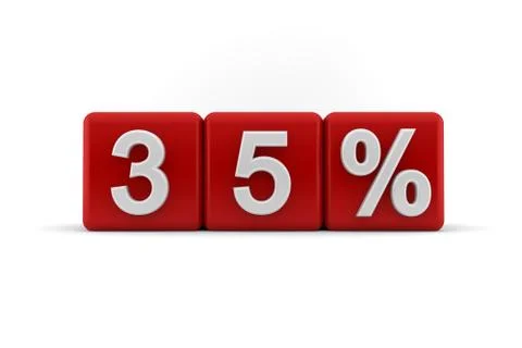 Red 3d blocks with 35 percent Stock Illustration