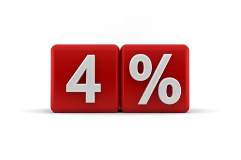 Red 3d blocks with 4 percent Stock Illustration