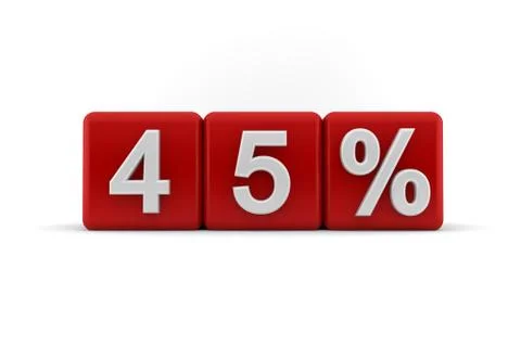 Red 3d blocks with 45 percent Stock Illustration