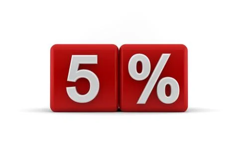 Red 3d blocks with 5 percent Stock Illustration