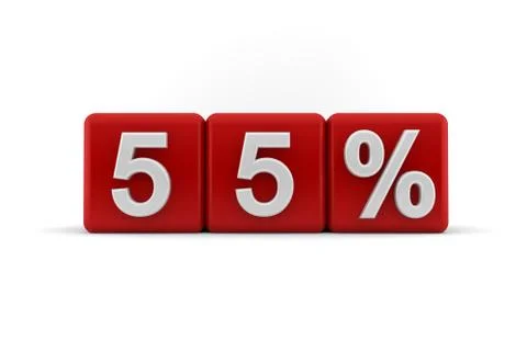 Red 3d blocks with 55 percent Stock Illustration