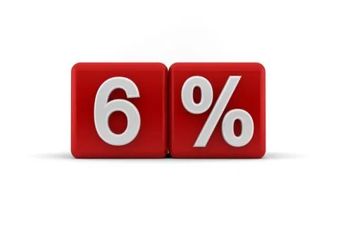 Red 3d blocks with 6 percent Stock Illustration
