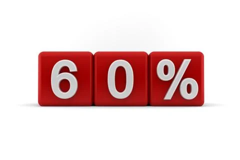 Red 3d blocks with 60 percent Stock Illustration