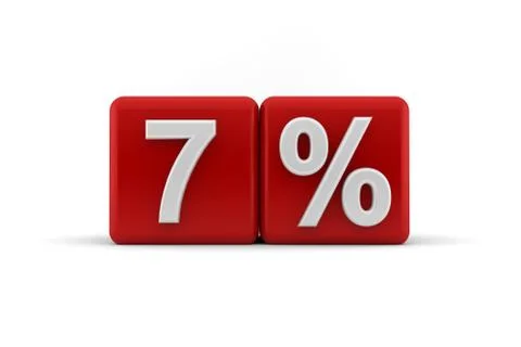 Red 3d blocks with 7 percent Stock Illustration