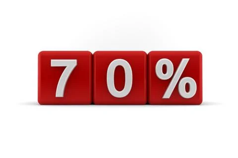 Red 3d blocks with 70 percent Stock Illustration