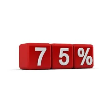 Red 3d blocks with 75 percent Stock Illustration