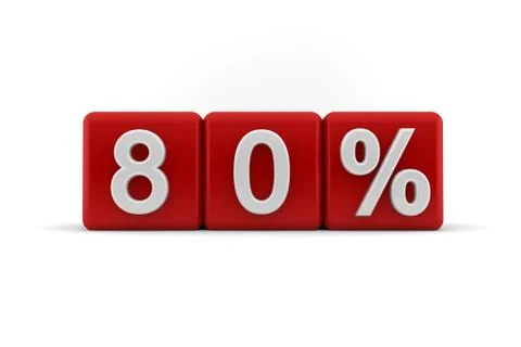 Red 3d blocks with 80 percent Stock Illustration