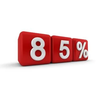 Red 3d blocks with 85 percent Stock Illustration