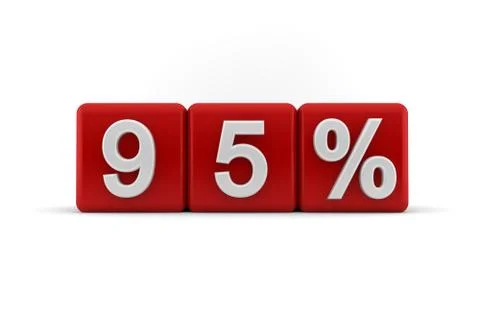 Red 3d blocks with 95 percent Stock Illustration