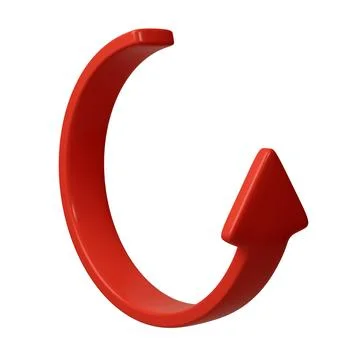 Red 3d circle arrows up direction. Arrow sign or icon for web button and Stock Illustration