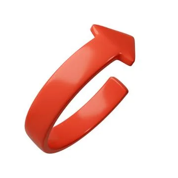 Red 3d circle arrows up direction. Arrow sign or icon for web button and Stock Illustration