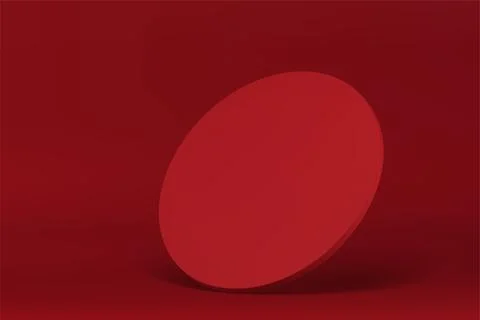 Red 3d circle wall diagonal cylinder promo showroom decorative element real.. Stock Illustration