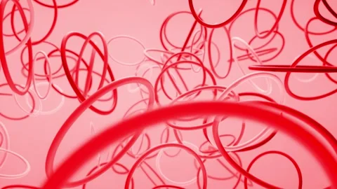 Red 3d Circles rotating motion background, 4k dynamic abstract animation Stock Footage 306317747