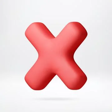 Red 3d cross mark symbol. Stock Illustration