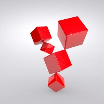 Red 3d cube isolated over white Stock Illustration
