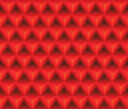 Red 3d cubes contour abstract geometrical cubes seamless pattern background Stock Illustration