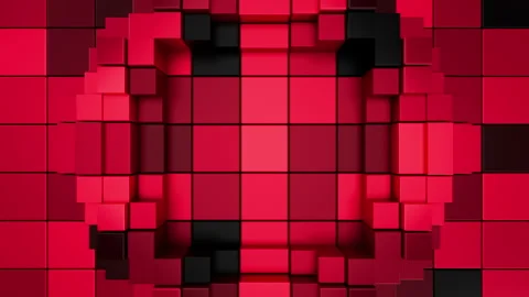 Red 3D cubic block wall background with seamless pulsating loop. 3D rendering 스톡 동영상 340607572