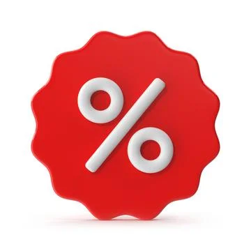 Red 3d discount badge Stock Illustration