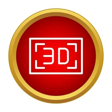 Red 3d display icon representing entertainment technology Stockillustratie
