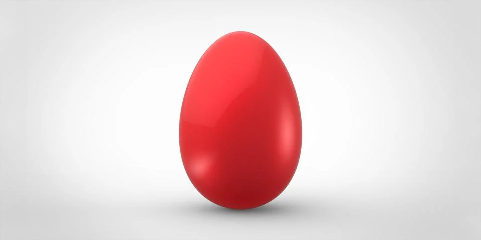 Red 3d easter egg white background Illustrazione stock