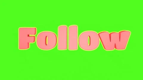 Red 3D “Follow” text pops up in a playful way on a chroma key background 스톡 동영상 324795884