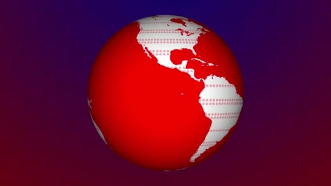 Red 3d globe with white halftone map of the americas on purple gradient bac.. Stock-Footage 332991908
