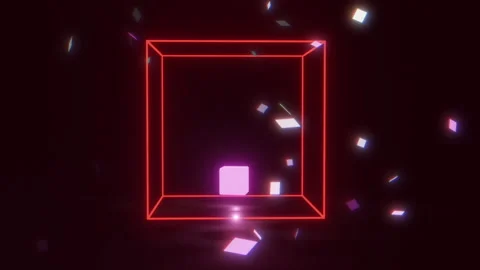 Red 3D Glowing cube animation rotating i... | Stock Video | Pond5