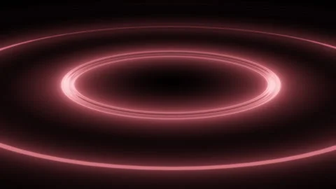 Red 3D Glowing Radio Waves on Black Background. Stock Footage 333942335