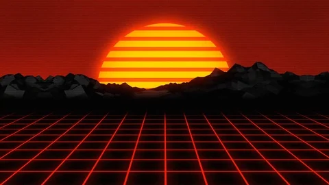 Red 3D Grid Retro Design Video stock 120973835