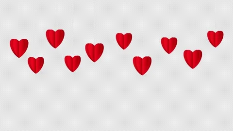 Red 3D heart bouncing for valentines festival of love alpha channel included Stockbeeldmateriaal 146429490