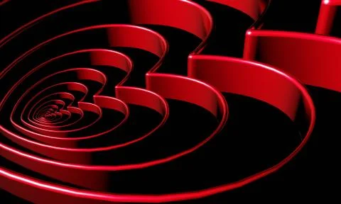 Red 3D heart made of layers Stock Illustration