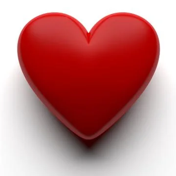 Red 3d heart with shadow isolated with clipping path Stock Illustration