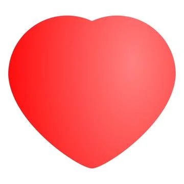 Red 3d heart shape vector illustration isolated on white background Illustrazione stock