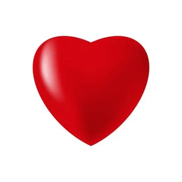 Red  3d heart on white background. Vector. Stock Illustration