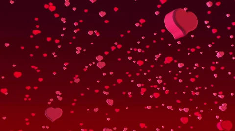 Red 3d hearts flying Stock Footage 68835409
