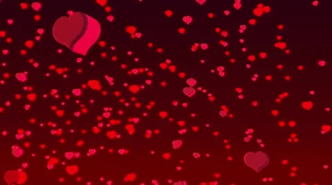 Red 3d hearts flying Stock Footage 68910438