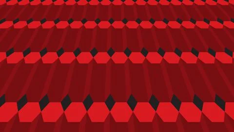 Red 3d hexagon abstract background vector illustration Stock Illustration