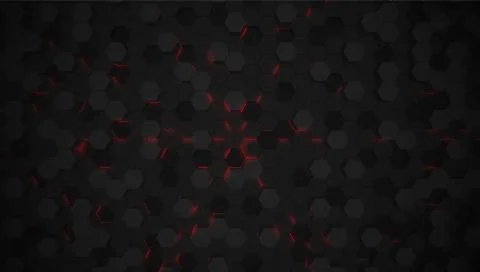 Red 3D hexagon tech background, vector illustration イラスト素材