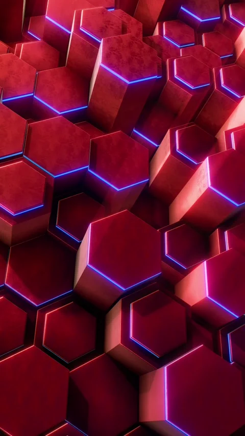 Red 3D Hexagons Background 02 Stock Footage 294078673