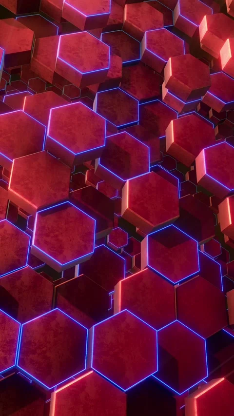 Red 3D Hexagons Background 03 Stock Footage 294078845