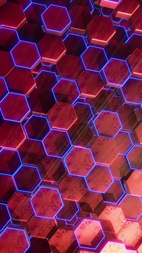 Red 3D Hexagons Background 04 Stock Footage 294078862
