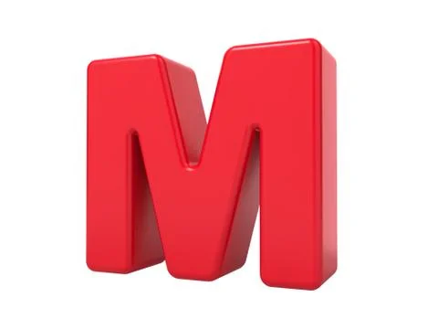 Red 3D Letter M. Stock Illustration