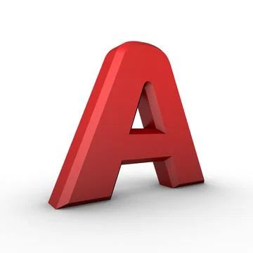 Red 3d letter "A" on a white background. Stock-Illustration