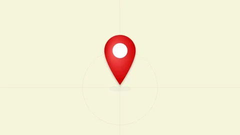 Red 3D Location Pin Dropping on Beige Map with Pulsing Impact Rings Seamles.. Stock Footage 346611818