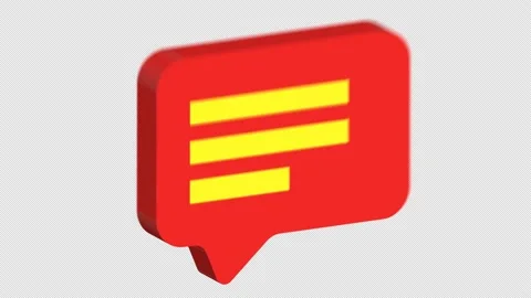 Red 3d message or chat icon pop up notification animation Stock Footage 234131866