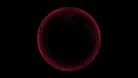 Red 3d model sphere smooth and shiny ball of connected circles Stock-Footage 279601608